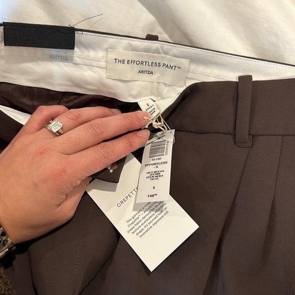 Aritzia The Effortless Pant™ - Crepette™ Mocha Brown sz 6 - Picture 15 of 16